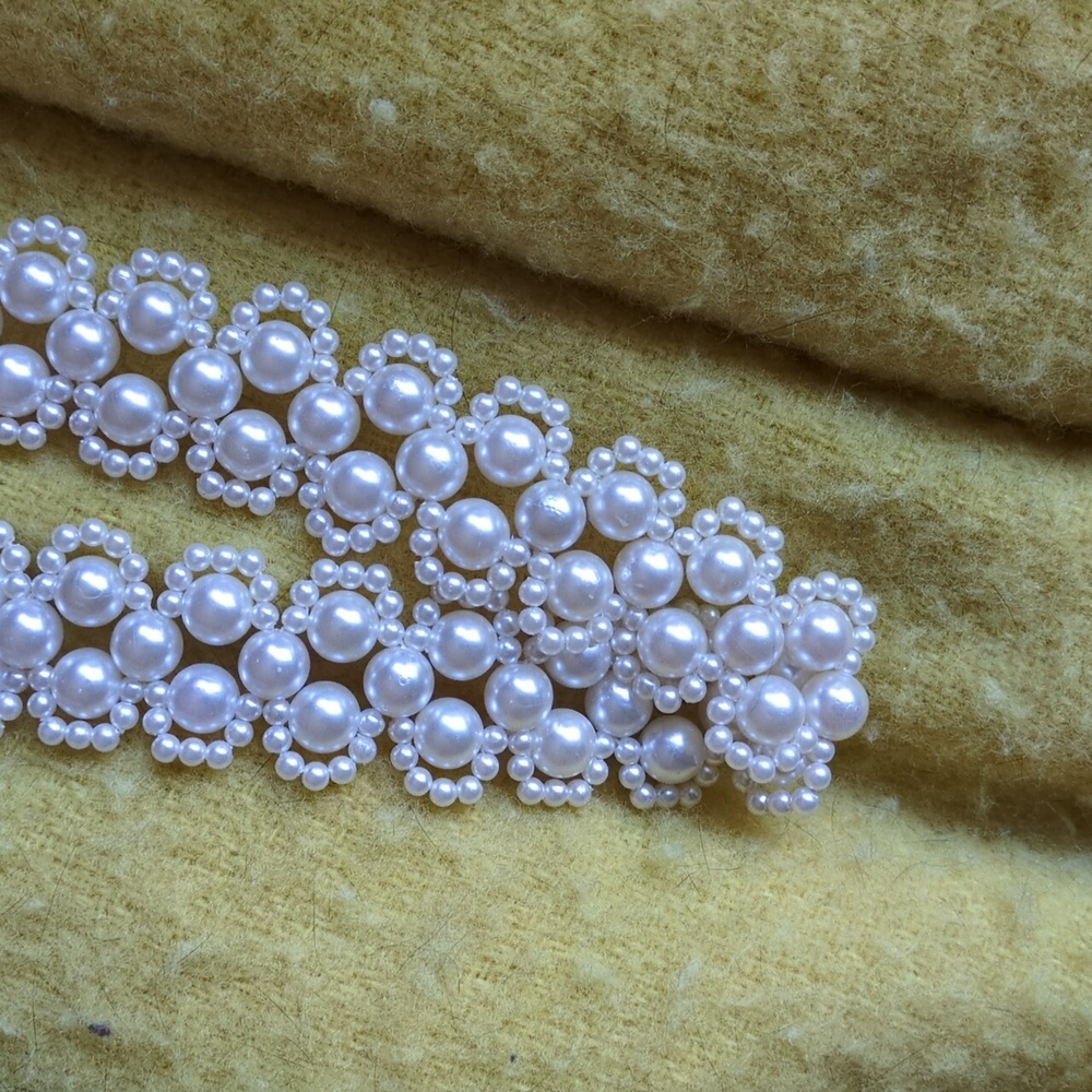 Sold070_Vintage handmade pearl belt